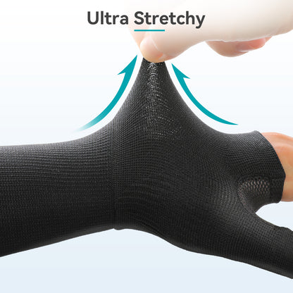 Fortemotus CMC Thumb Brace Wrist Sleeve: ultra-stretchy, flexible fit, secure compression for all-day comfort.
